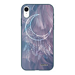 Evetane Coque iPhone Xr Silicone Liquide Douce bleu nuit Lune Attrape Rêve