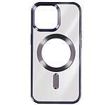 Avizar Coque MagSafe pour iPhone 15 Pro Max Silicone Protection Caméra  Contour Chromé Violet