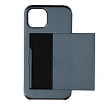 Avizar Coque iPhone 13 Pro Max Rangement Carte Coulissant Antichoc Defender Bleu nuit