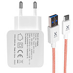 Xtorm Chargeur mural 2x Ports USB 1A et 2.4A et Câble USB Type C Blanc