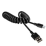 Avizar Câble USB vers Micro-USB 2A Extensible de 35cm à 80cm Charge Rapide Noir