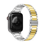 Avizar Bracelet pour Apple Watch Series 8/7 45mm, Series SE 2/6/SE/5/4 44mm, Series 3/2/1 42mm Maillons en Acier Inoxydable Argent / Doré