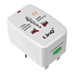 LinQ Adaptateur Secteur Universel de Voyage UK / EU / US Compact Durable  Blanc