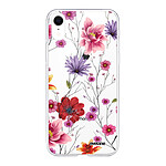 Evetane Coque iPhone Xr silicone transparente Motif Fleurs Multicolores ultra resistant