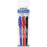 TOMBOW Kit de 2 Marqueurs Permanents MONO twin 0,8 et 0,4 mm Bleu Noir Rouge