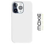 Moxie Coque pour iPhone 15 Pro Max Semi-rigide Intérieur Microfibre Blanc