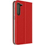 Avizar Étui pour Samsung Galaxy S23 avec Clapet Porte carte Fonction Support  rouge