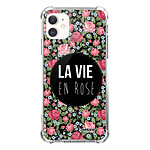 Evetane Coque iPhone 11 anti-choc souple angles renforcés transparente Motif La Vie en Rose