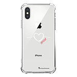 LaCoqueFrançaise Coque iPhone X/Xs anti-choc souple angles renforcés transparente Motif Coeur Blanc Amour