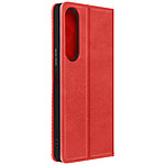 Avizar Étui pour Sony Xperia 1 V Clapet Portefeuille Motif Damier  Rouge