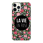 Evetane Coque iPhone 12/12 Pro silicone transparente Motif La Vie en Rose ultra resistant