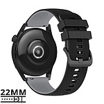 Avizar Bracelet pour Huawei Watch GT3 46mm Silicone BiColore Texturé Noir / Gris
