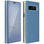 Avizar Housse Galaxy Note 8 Etui folio Miroir Fonction Stand Protection - bleu