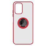 Avizar Coque Xiaomi Redmi Note 10s / Note 10 Bi-matière Bague Métallique Support Rouge