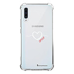LaCoqueFrançaise Coque Samsung Galaxy A50 anti-choc souple angles renforcés transparente Motif Coeur Blanc Amour