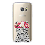 Evetane Coque Samsung Galaxy S7 360 intégrale transparente Motif Leopard Couronne Tendance