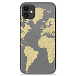 1001 Coques Coque silicone gel Apple iPhone 11 motif Map beige