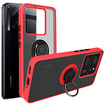 Avizar Coque pour Xiaomi 13T et 13T Pro Bi-matière Bague Métallique Support Vidéo  Rouge