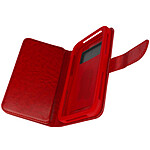 Avizar Etui pour Smartphone 5,5 à 6,0 pouces Clapet Portefeuille Multi Rangements Caméra Slide  rouge