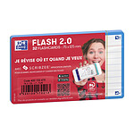 OXFORD Paquet de 32 Fiches Bristol flashcards 2.0 Non Perforées 75x125 mm A7 ligné turquoise