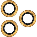 So Seven Protège-caméra pour Apple iPhone 15 Pro / 15 Pro Max Rings Antichoc Dorée