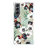 LaCoqueFrançaise Coque Samsung Galaxy S21 5G anti-choc souple angles renforcés transparente Motif Fleurs vert d'eau