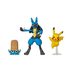Pokémon - Pack 3 figurines Battle Figure Set Pikachu, Amonita & Lucario