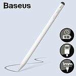 Baseus Stylet Tactile pour iPad Pointe Fine 1mm Autonomie 18h Rejet de Paume Blanc ACSXB-C02  Blanc