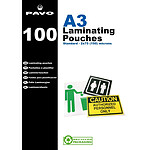 PAVO Paquet de 100 Pochettes à plastifier A3 150 Microns (2x75) Brillante