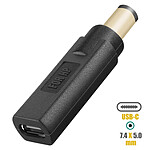 Avizar Adaptateur de Charge USB-C  vers Ordinateur Portable HP 7.4 x 5.0mm, Noir
