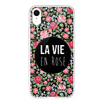 Evetane Coque iPhone Xr silicone transparente Motif La Vie en Rose ultra resistant
