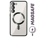 Avizar Coque MagSafe pour Samsung S23 Plus silicone protection caméra Transparent / Vert