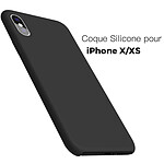LA COQUE FRANCAISE Coque iPhone X/XS Silicone Liquide noir avec vitre de protection en verre trempé