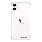 LaCoqueFrançaise Coque iPhone 12 mini anti-choc souple angles renforcés transparente Motif Coeur Blanc Amour