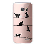 Evetane Coque Samsung Galaxy S7 Edge 360 intégrale transparente Motif Chat Lignes Tendance