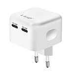 LinQ Chargeur secteur  2x USB-C Power Delivery, Super Fast Charger 40W