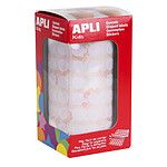 APLI Rouleau de 5192 Gommettes Rondes 10,5 mm Blanc