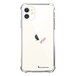 LaCoqueFrançaise Coque iPhone 11 anti-choc souple angles renforcés transparente Motif Coeur Blanc Amour