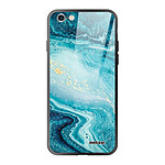 Evetane Coque iPhone 6/6s Coque Soft Touch Glossy Bleu Nacré Marbre Design