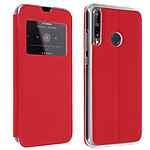 Avizar Housse Huawei P40 Lite E Fenêtre d'Affichage Porte-carte Support Vidéo rouge