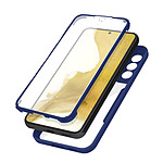 Avizar Coque pour Samsung Galaxy S22 Plus Dos Plexiglas Avant Polymère Coins Renforcés  Contour bleu
