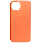 Avizar Coque Magsafe pour iPhone 15 Plus Silicone Souple Soft touch  Orange