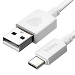 Inkax Câble USB Type C Charge et Synchronisation Connecteur Réversible 3m  Blanc