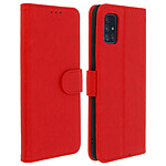 Avizar Étui Samsung Galaxy A51 Housse Intégrale Porte-cartes Fonction Support rouge