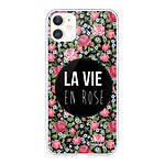 Evetane Coque iPhone 11 silicone transparente Motif La Vie en Rose ultra resistant