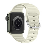 Avizar Bracelet pour Apple Watch 41mm et 40mm et 28mm Silicone Ajustable Fermoir Ardillon  Beige