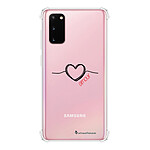 LaCoqueFrançaise Coque Samsung Galaxy S20 anti-choc souple angles renforcés transparente Motif Coeur Noir Amour