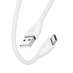Inkax Câble USB vers micro-USB 2.1A Charge et Synchro Rapide 20cm CK21  Blanc