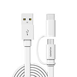 Huawei Câble 2 en 1 micro-USB / USB-C Charge Synchronisation 1.5m Original  Blanc