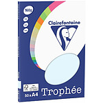 Clairefontaine Ramette 50 Feuilles Papier 160g A4 210x297 mm Certifié FSC Bleu